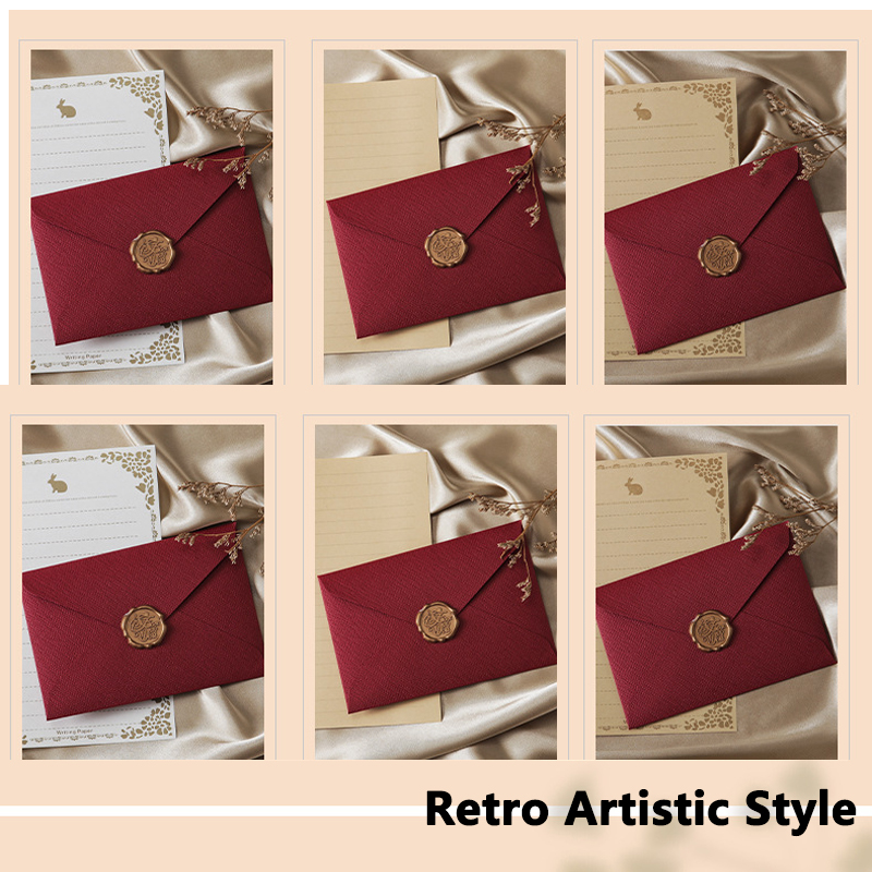 Wax Seal Letter Kit - 6/1pcs Paper Envelopes for Business Birthday
