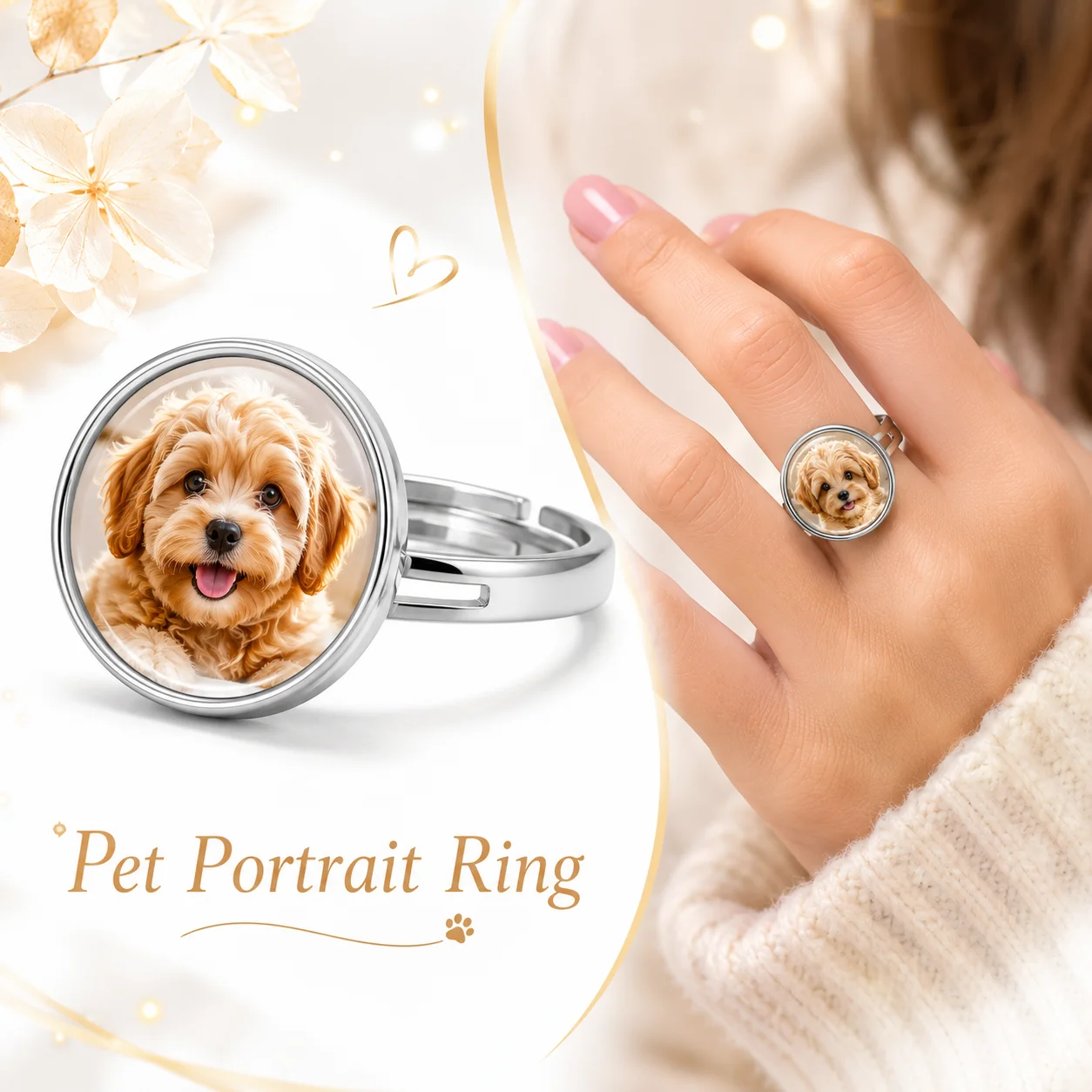 Customized Photo Logo Adjustab - Initial Ring Custom 评论和价格