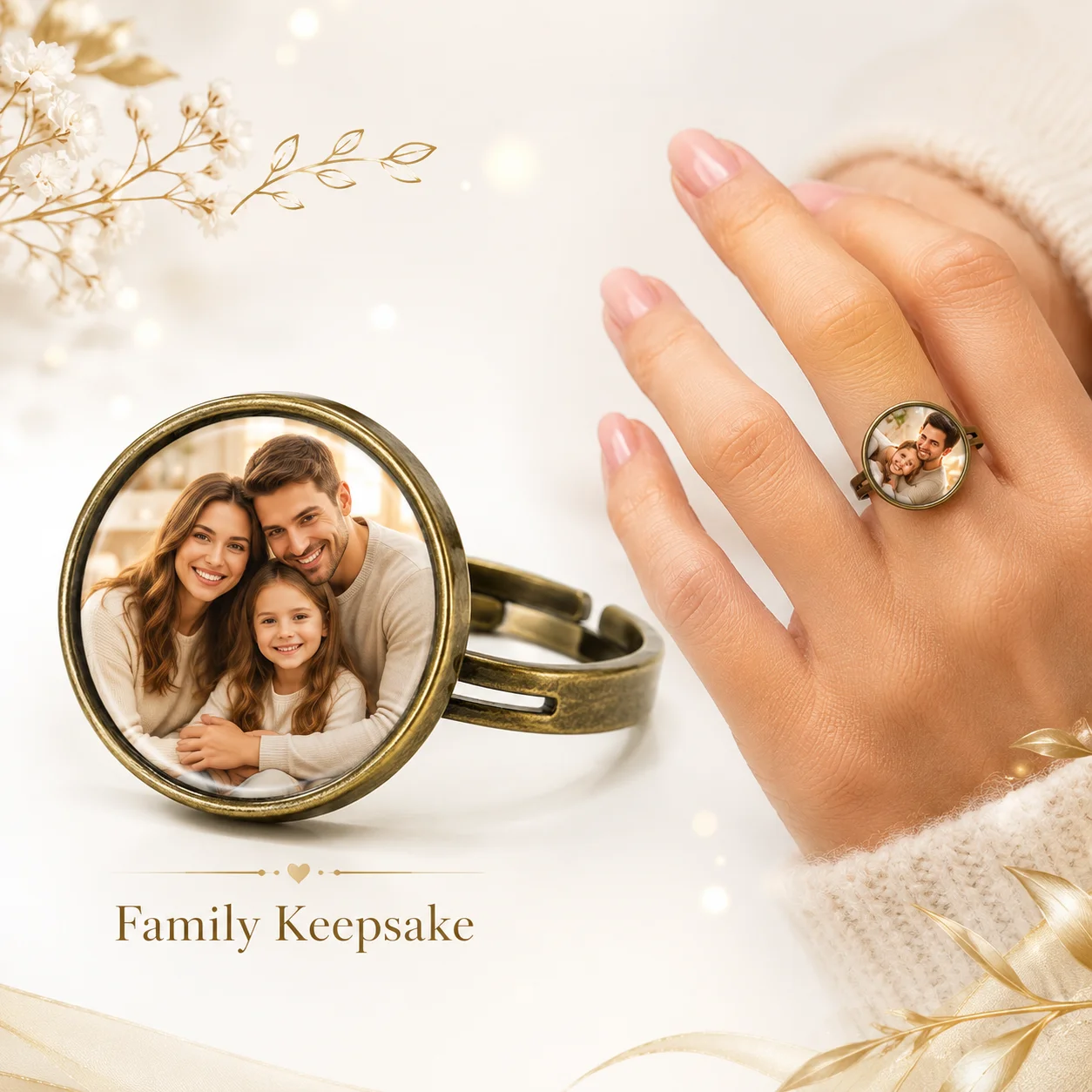 Customized Photo Logo Adjustab - Initial Ring Custom 评论和价格