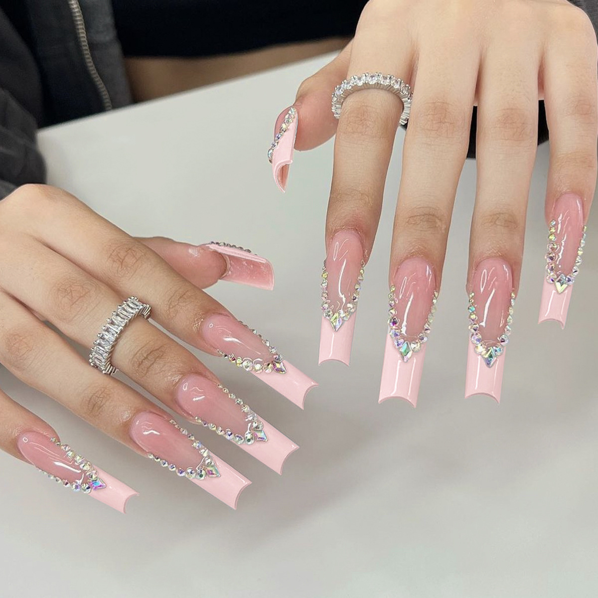 24pcs Long Ballet False Nails  - Pressed Flower Art 评论和价格